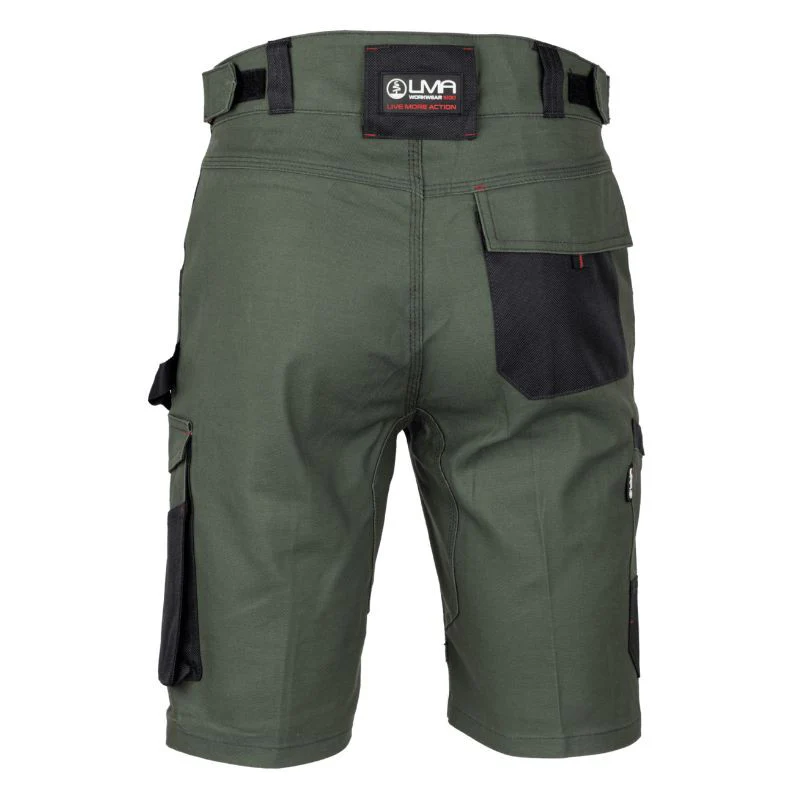 Bermuda de Travail Homme Multipoches Stretch Kaki / Noir Graben - LMA - Image 3