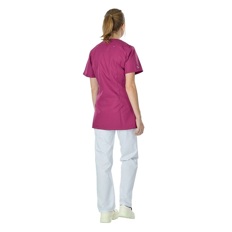 Blouse Médicale Femme Rose Manches Courtes Semi-Cintrée Modèle 2EMM - LAFONT SANTE - Image 3