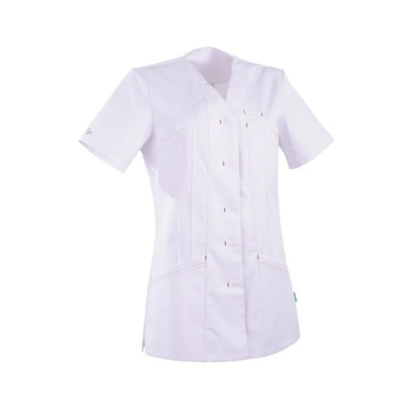 Blouse Médicale Femme Rose Manches Courtes Semi-Cintrée Modèle 2EMM - LAFONT SANTE - Image 4
