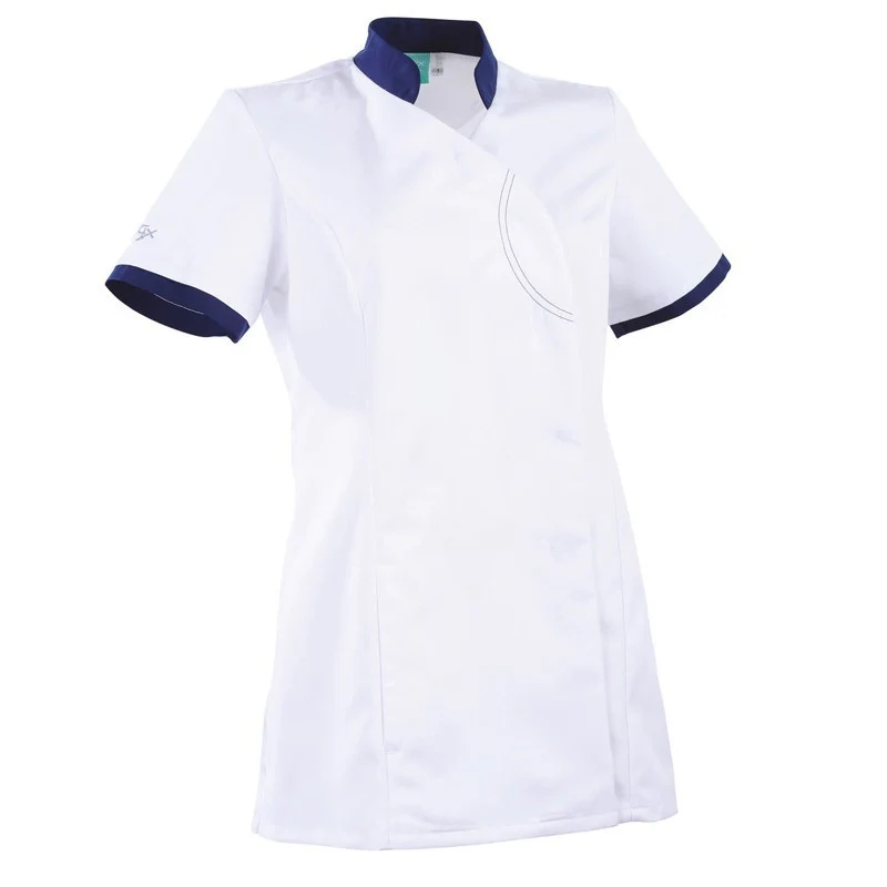 Blouse Médicale Femme Lin Blanc et Prune - LAFONT SANTE - Image 3