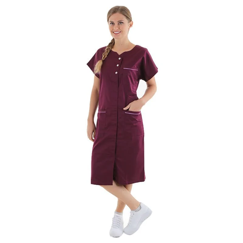 Blouse de Travail Femme Prune Modèle Valia - MANELLI - Image 2