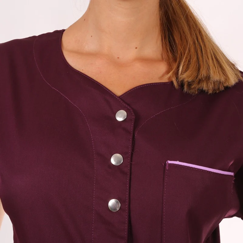 Blouse de Travail Femme Prune Modèle Valia - MANELLI - Image 4