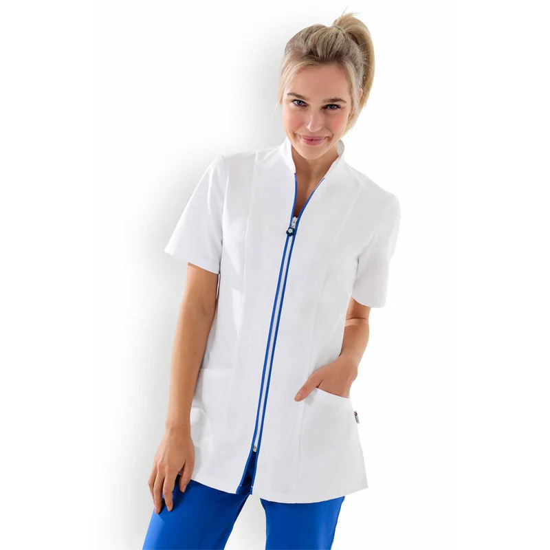Blouse Médicale Femme Manches Courtes Blanche - CLINIC DRESS - Image 4