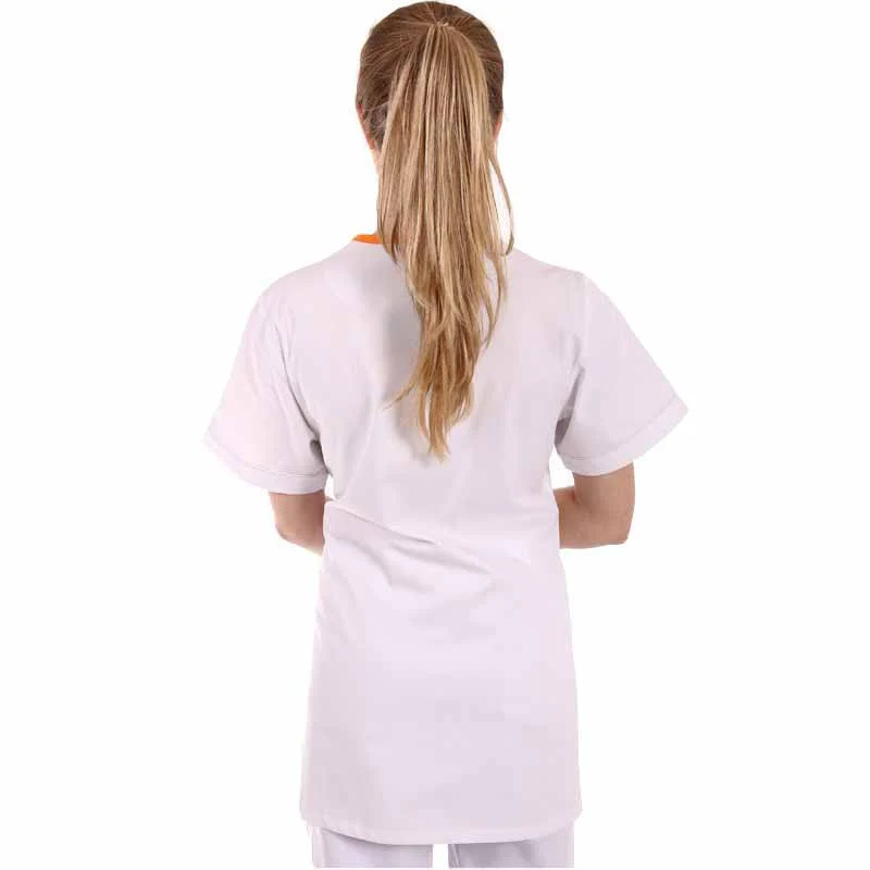 Tunique Médicale Femme Blanche avec Liseré Orange - LAFONT SANTÉ - Image 4
