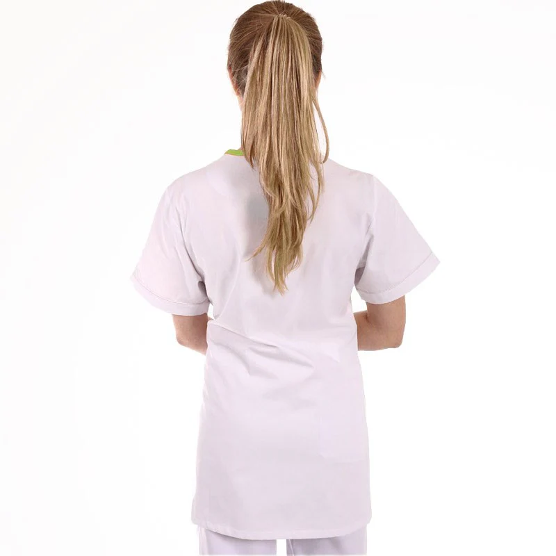 Tunique Médicale Femme Manches Courtes Lilee Blanc et Vert - LAFONT SANTÉ - Image 4