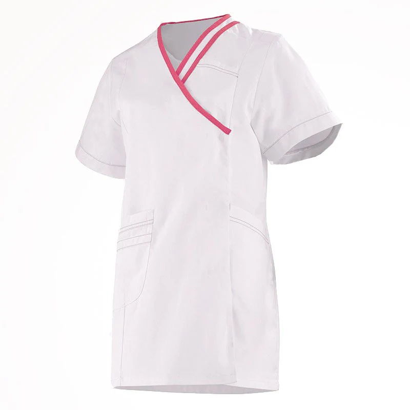 Tunique Médicale Femme Manches Courtes Lilee Blanc et Vert - LAFONT SANTÉ - Image 5