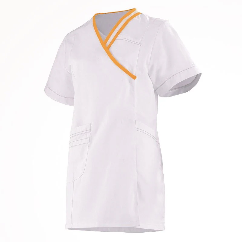Tunique Médicale Femme Manches Courtes Lilee Blanc et Vert - LAFONT SANTÉ - Image 6