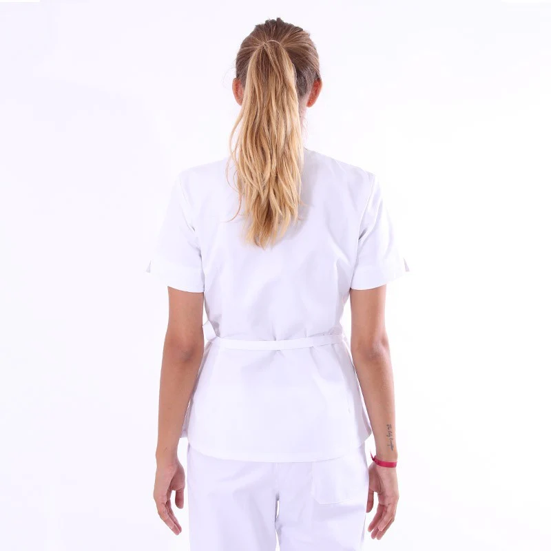 Blouse Esthéticienne Cache-Cœur Blanche ECO/LYOCELL - MANELLI - Image 3