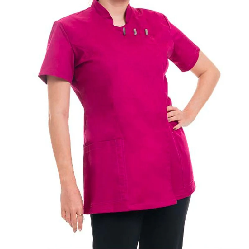 Blouse Esthéticienne Femme Modèle Eva Framboise - OURY - Image 2