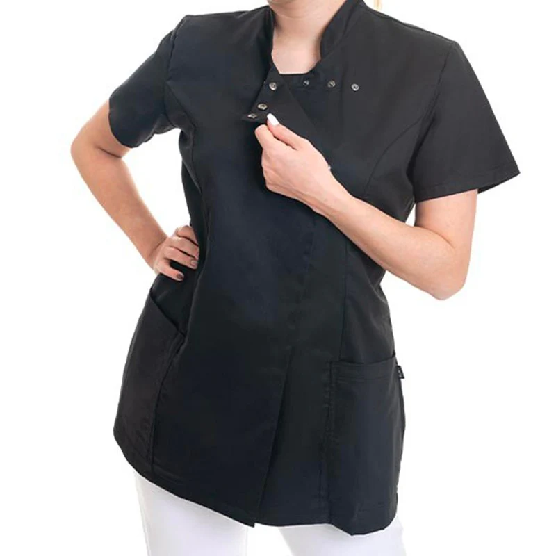 Blouse Esthéticienne Modèle EVA Noir - OURY - Image 3