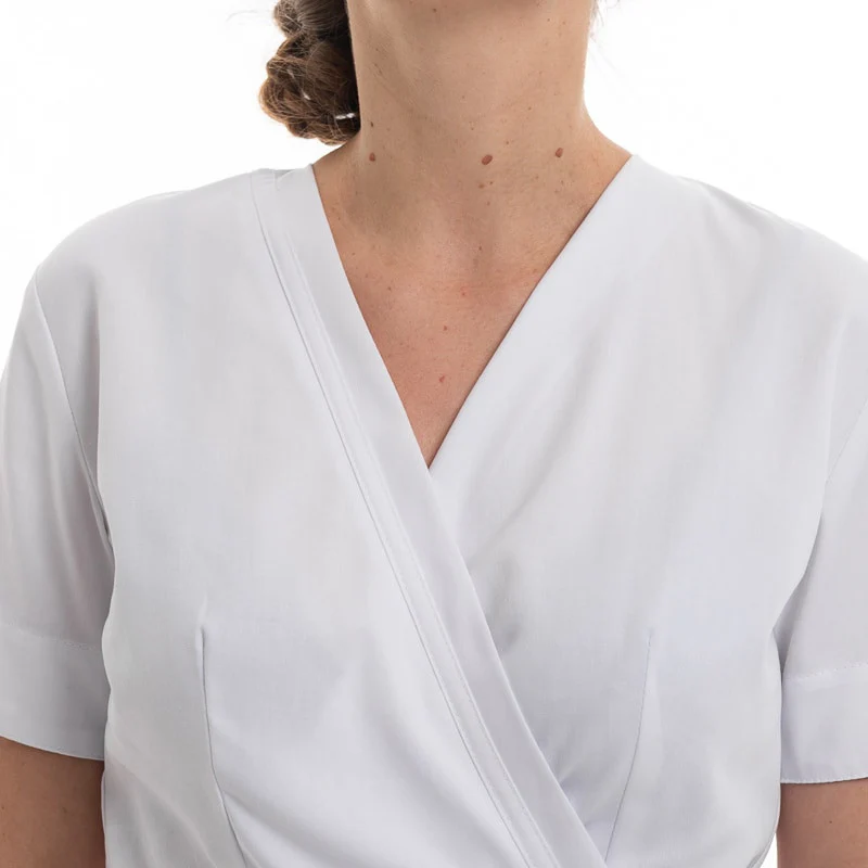 Blouse Esthéticienne Femme Lorraine Blanche Made in France - MANELLI - Image 6