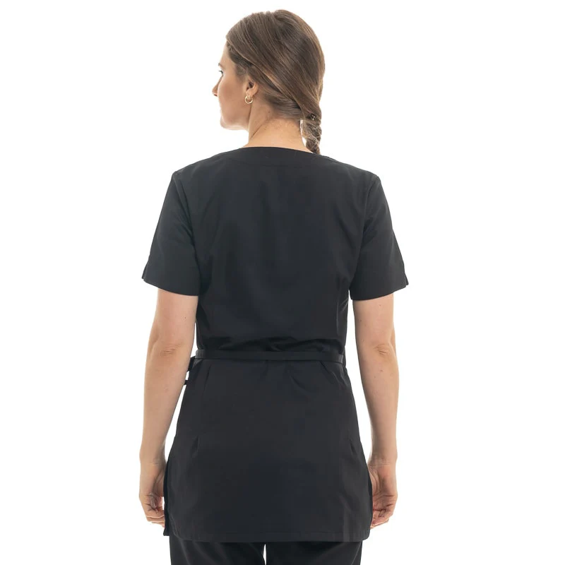 Blouse Esthéticienne Femme Lorraine Noire Made in France - MANELLI - Image 4
