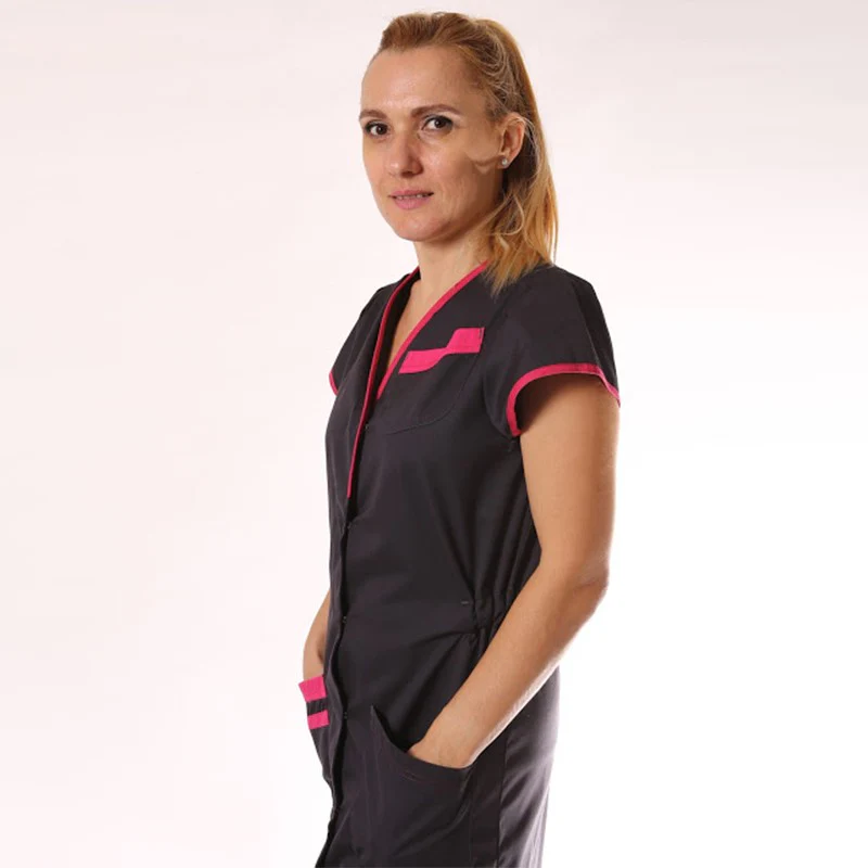 Blouse Médicale Manches Courtes Femme Lilee Gris Charcoal et Rose - LAFONT SANTÉ - Image 13