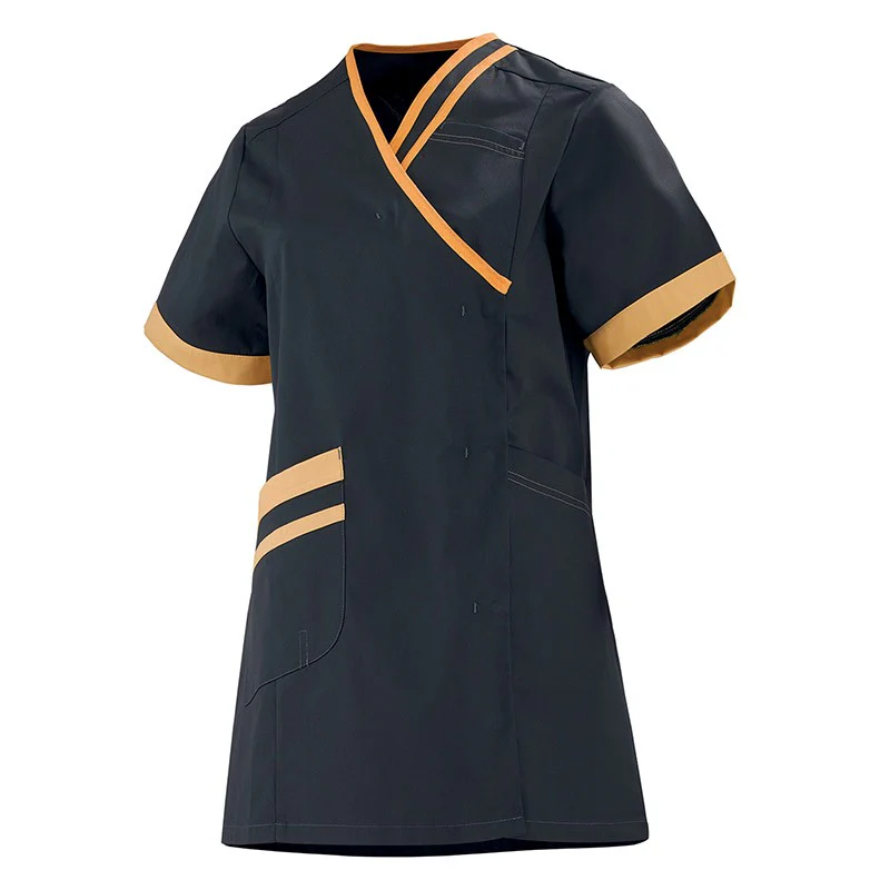 Blouse Médicale Manches Courtes Femme Lilee Gris Charcoal et Rose - LAFONT SANTÉ - Image 8