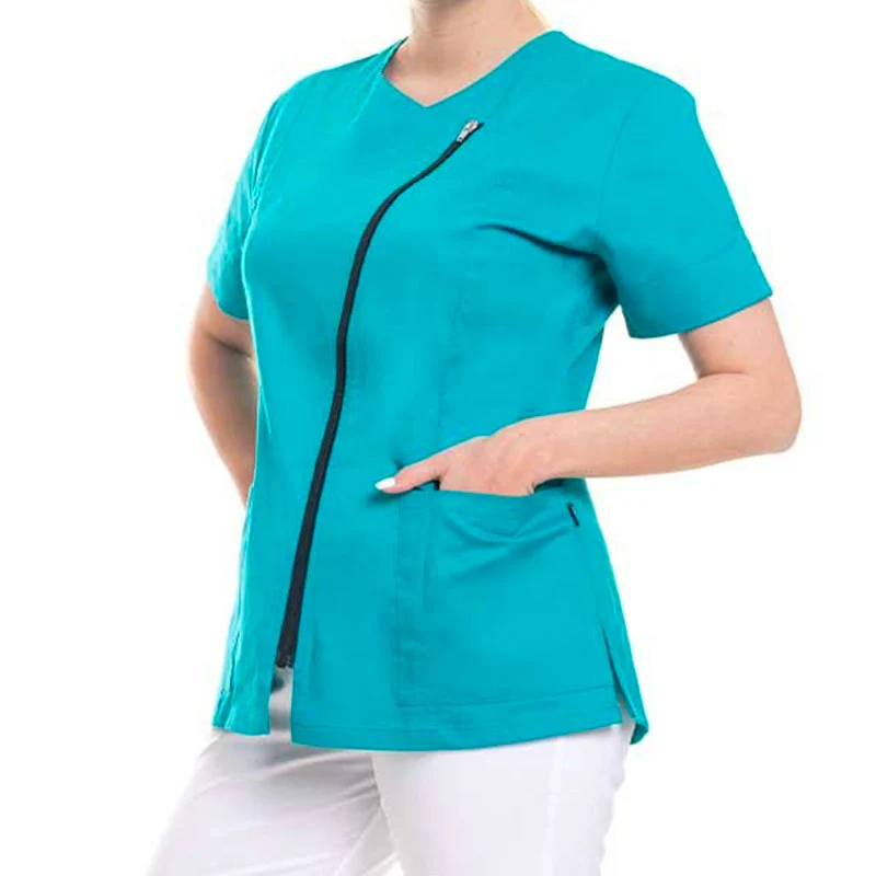 Blouse Esthéticienne Femme Vert Pétrole Modèle Ambre - OURY - Image 2