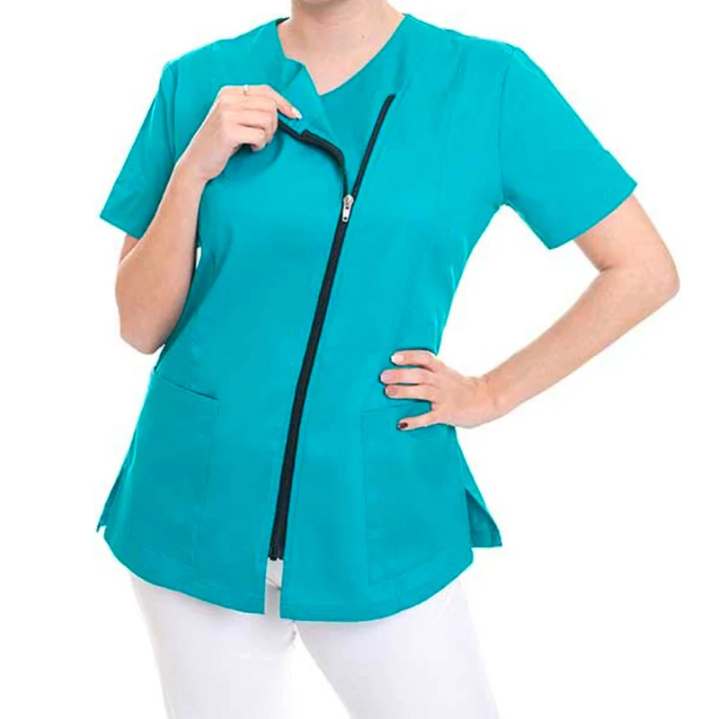 Blouse Esthéticienne Femme Vert Pétrole Modèle Ambre - OURY - Image 3