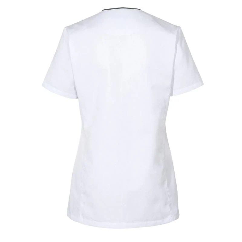Blouse Médicale Femme Blanche Liseré Anthracite - CLINIC DRESS - Image 3