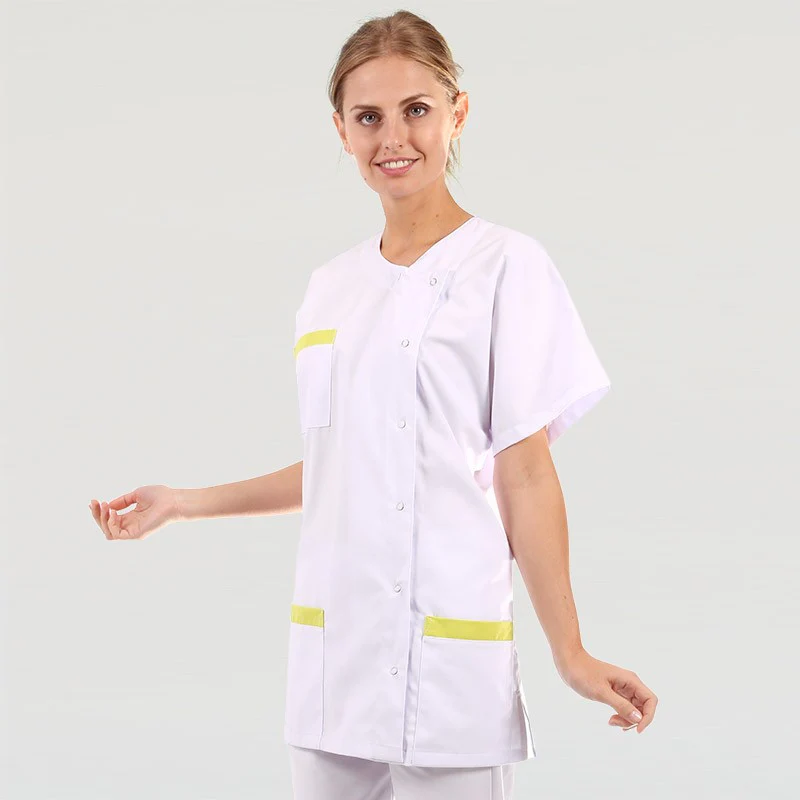 Blouse Médicale Femme Manches Courtes Coupe Asymétrique - MANELLI - Image 6