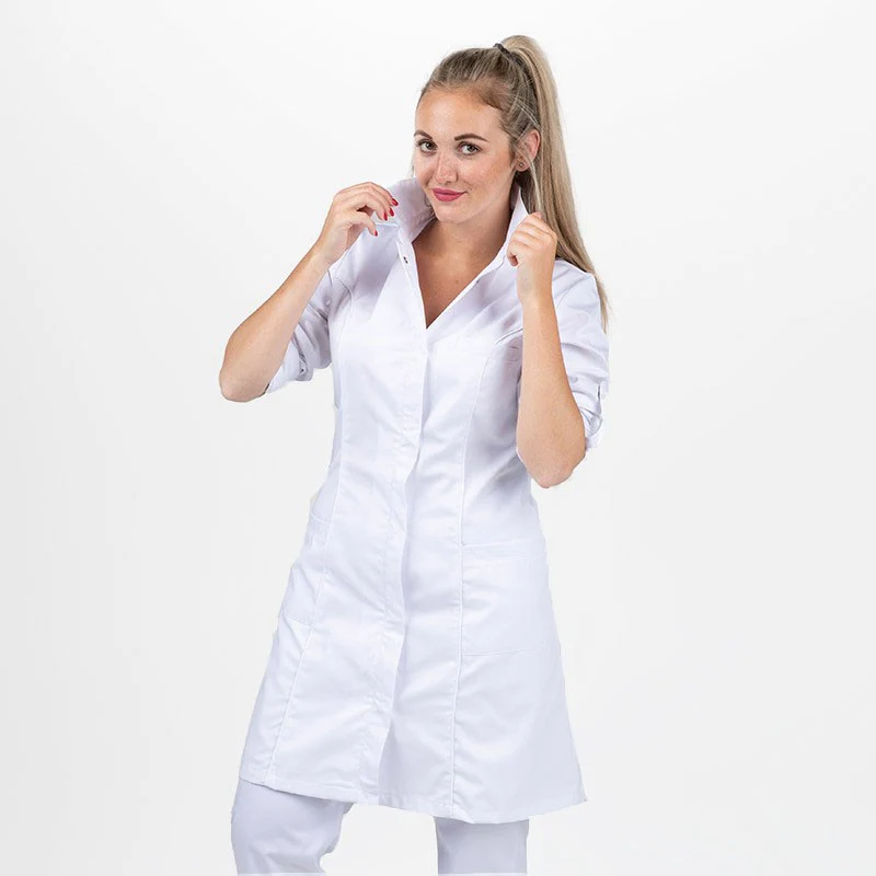 Blouse Médicale Blanche À Liseré Blanc Lavable à 60° - MANELLI - Image 6