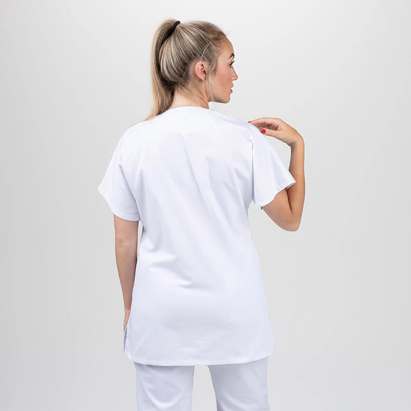 Blouse Médicale Blanche Asymétrique Femme Grande Taille - MANELLI - Image 3