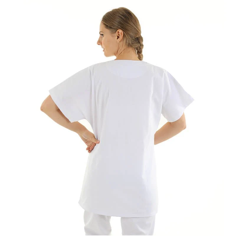 Blouse Médicale Blanche Asymétrique Lavable à 75° - MANELLI - Image 3