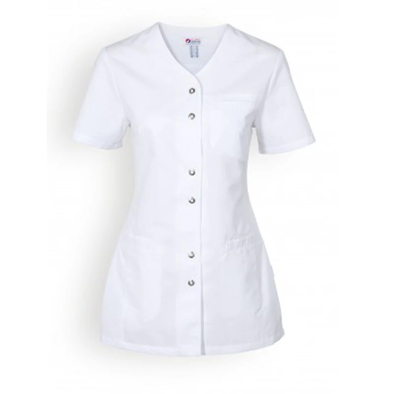 Blouse Médicale Femme Manches Courtes Blanche - CLINIC DRESS - Image 2
