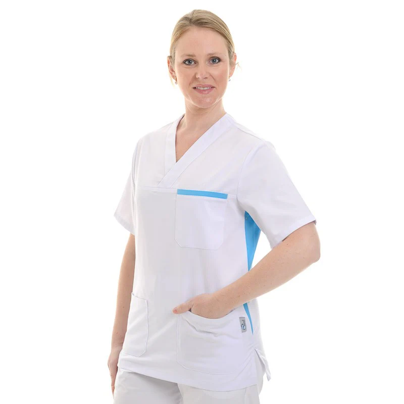 Tunique Médicale Blanche et Rose Lavable à 60° - MANELLI - Image 7