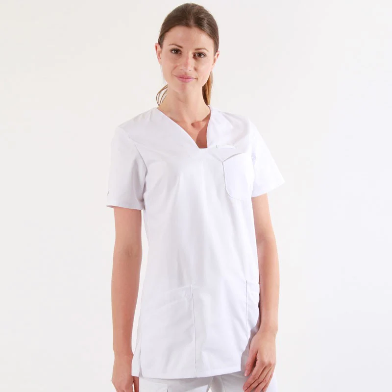 Tunique Médicale Femme Mat Bleu Ciel et Blanc - LAFONT SANTE - Image 3