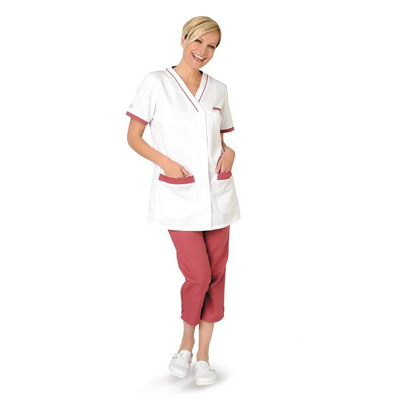 Blouse Médicale Femme Blanc et Rose - LAFONT SANTÉ - Image 5
