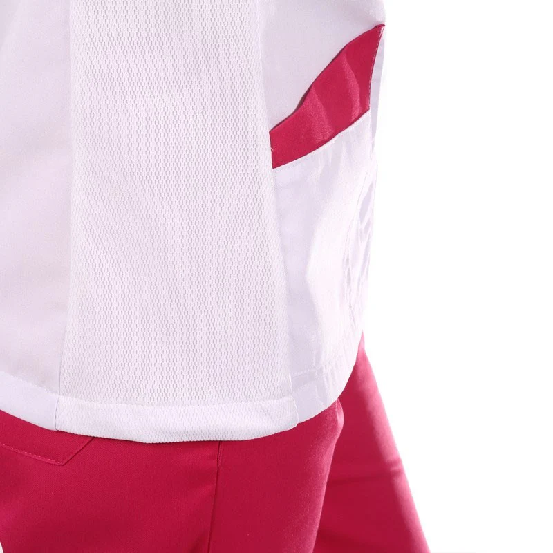 Blouse Médicale Femme Manches Courtes Blanche et Rose Modèle Sandra - MANELLI - Image 4