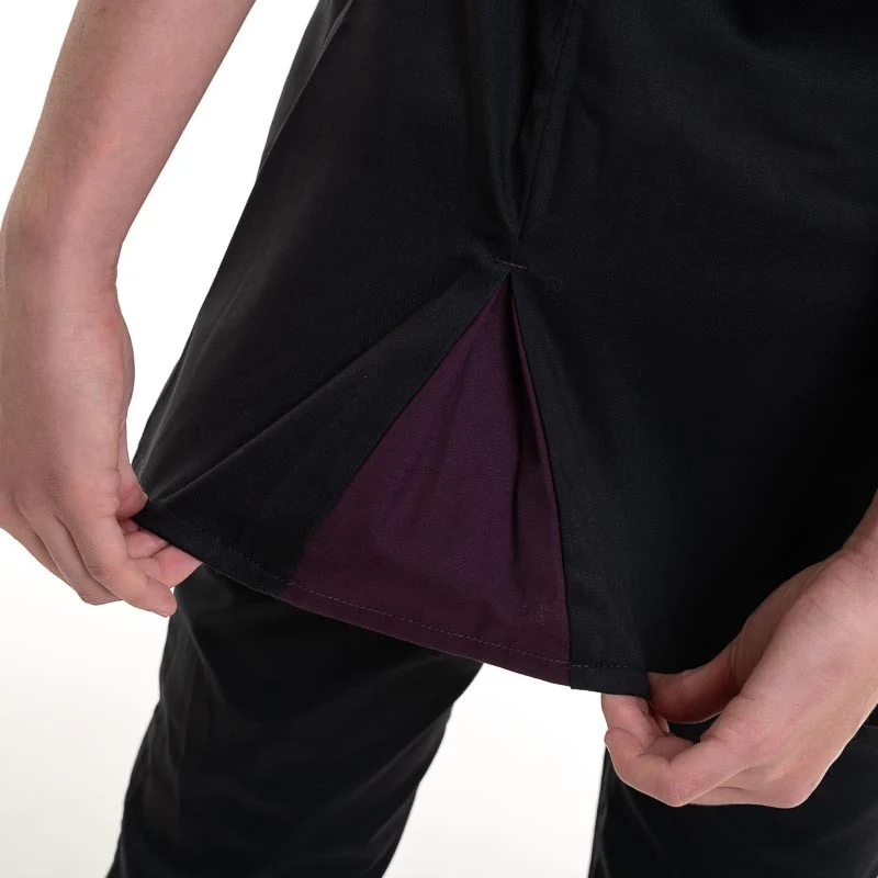 Blouse Médicale Femme Lisa Noir et Prune - ROBUR - Image 4