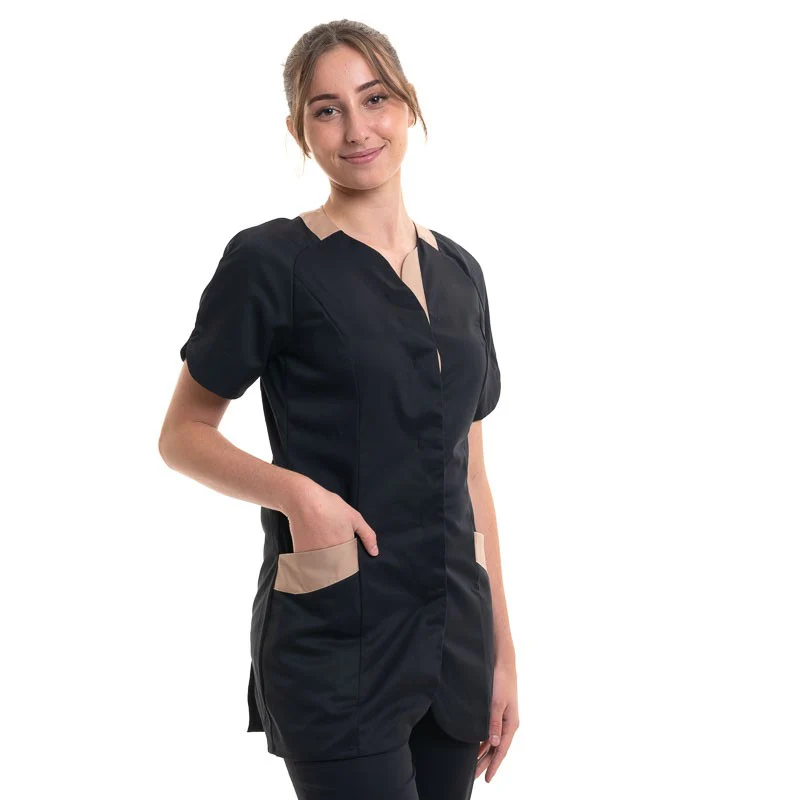 Blouse Médicale Femme Mélodie Noire - ROBUR - Image 4