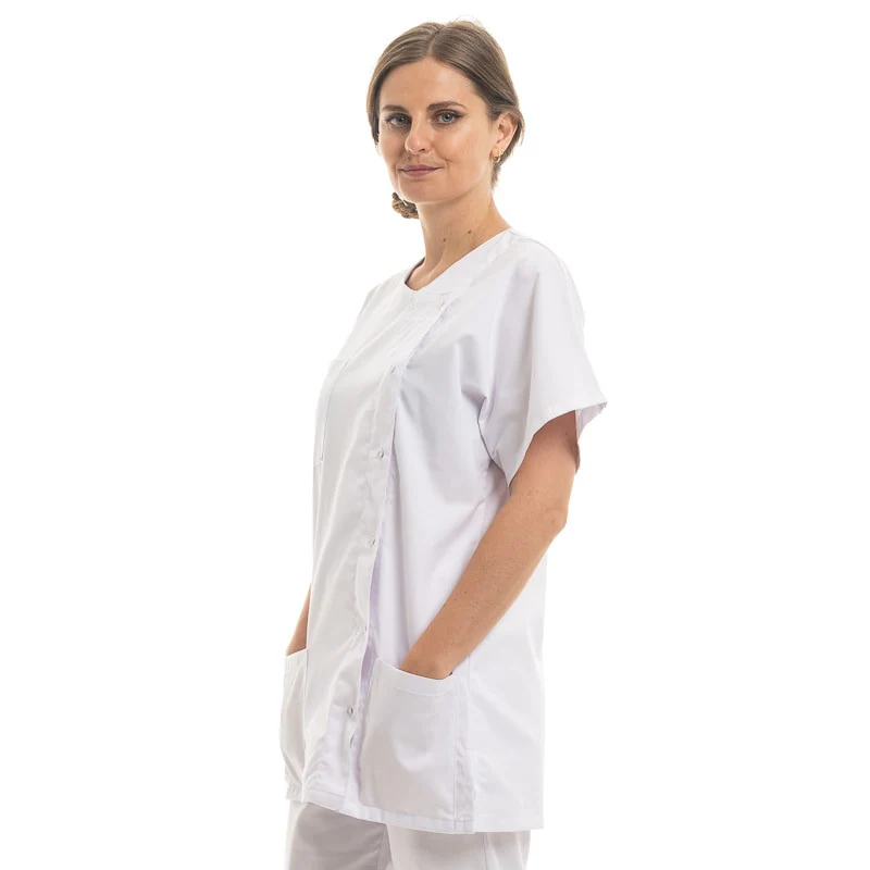 Blouse Médicale Femme Nicea Blanche Made in France - MANELLI - Image 4