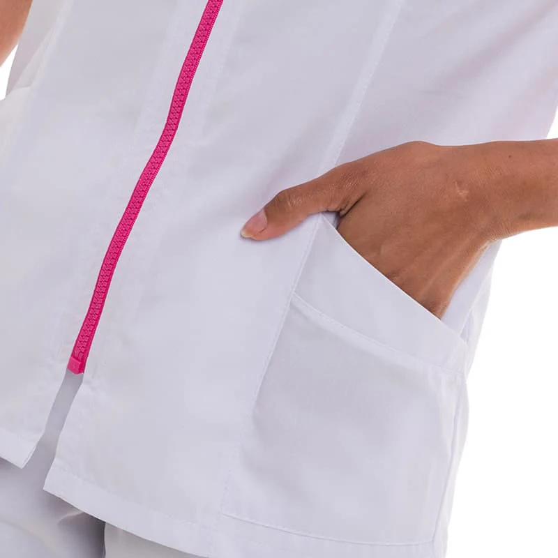 Blouse Médicale Femme Manches Courtes Fermeture Eclair Colorée - MANELLI - Image 13