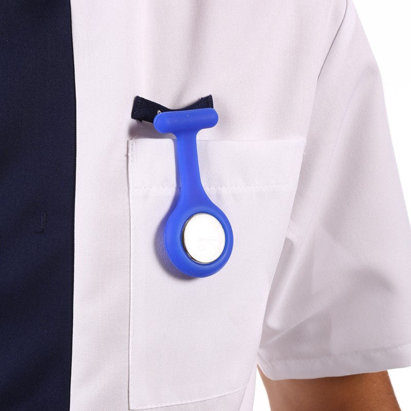 Blouse Médicale Homme Blanc et Bleu Marine - LAFONT SANTÉ - Image 3