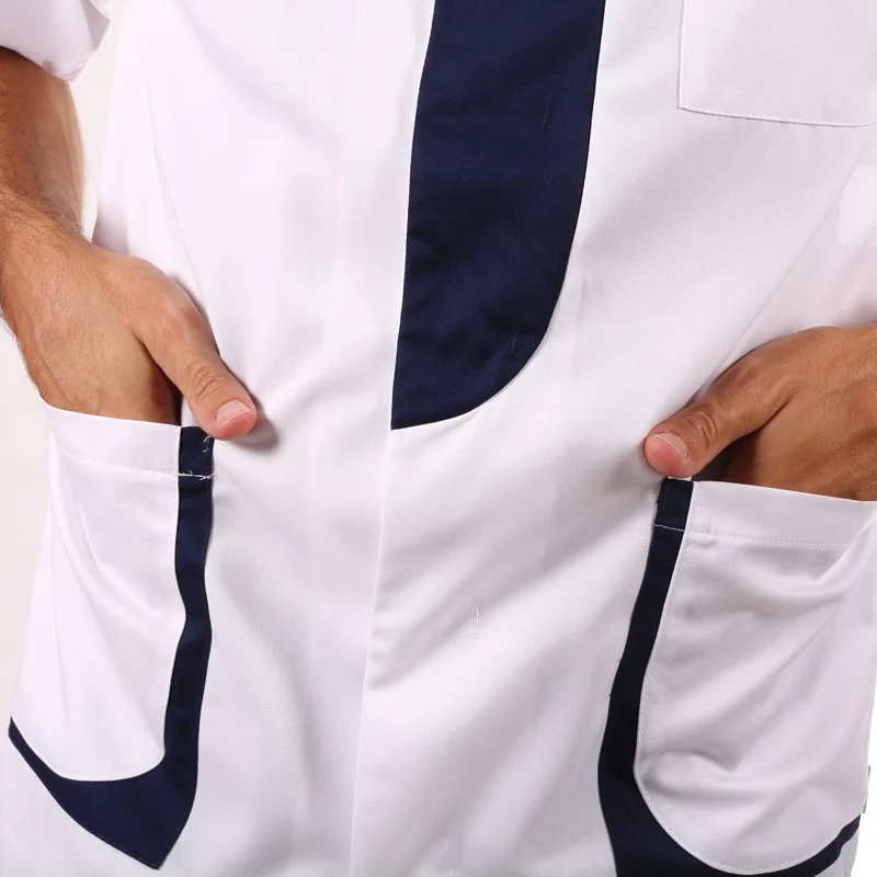 Blouse Médicale Homme Blanc et Bleu Marine - LAFONT SANTÉ - Image 7