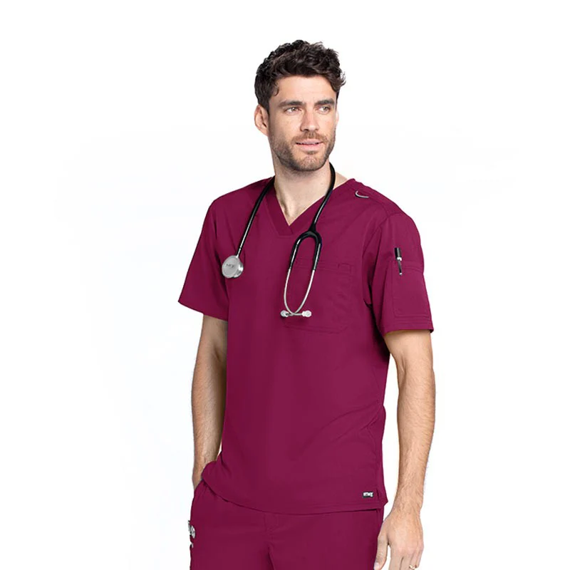 Tunique Médicale Homme Manches Courtes Bordeaux - GREY'S ANATOMY BY BARCO
