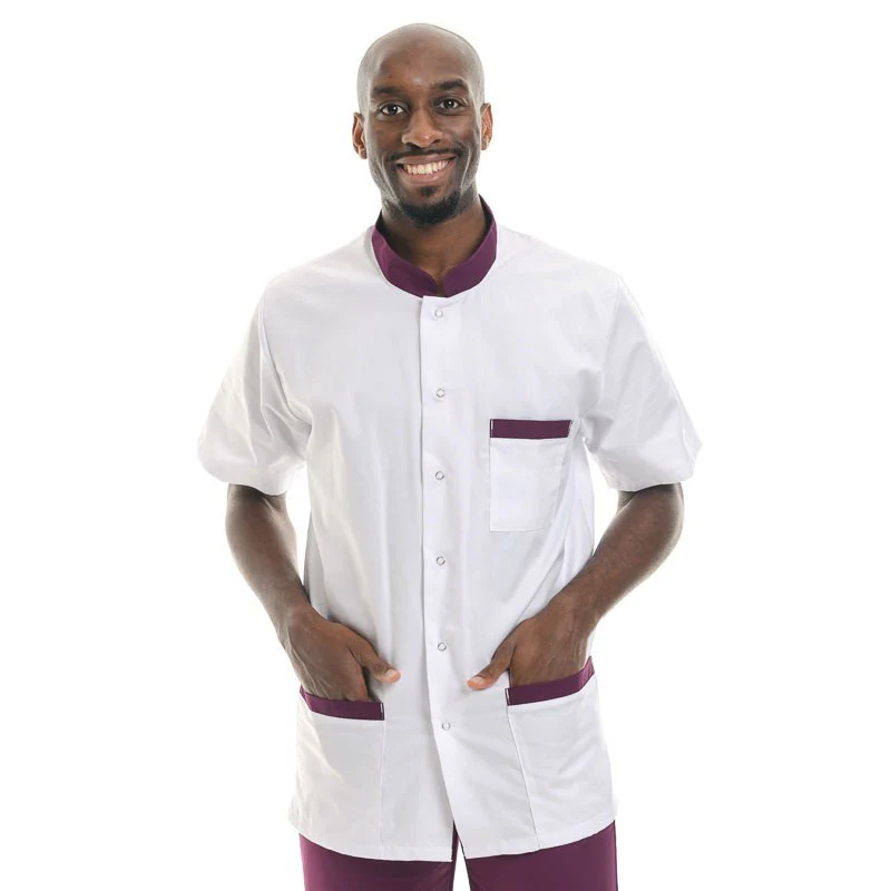 Blouse médicale Homme Bleu Marine Modèle Claudio Lavable à 60° - MANELLI - Image 4