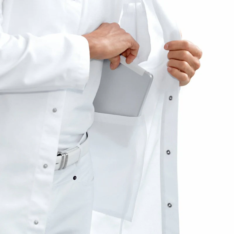 Blouse Médicale Homme Manches Longues Blanc - CLINIC DRESS - Image 3