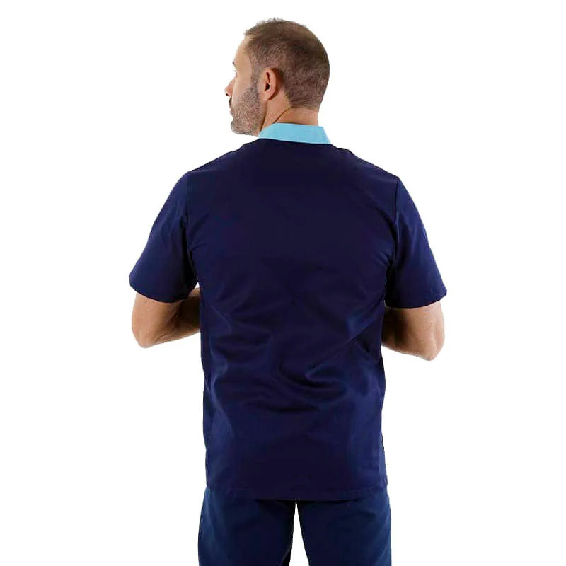 Blouse Médicale Homme Manches Courtes Bleu Marine Claudio - MANELLI - Image 3