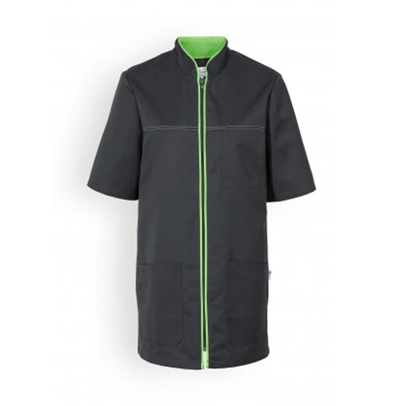 Blouse Médicale Unisexe Gris Foncé avec Liseré Coloré - CLINIC DRESS - Image 3