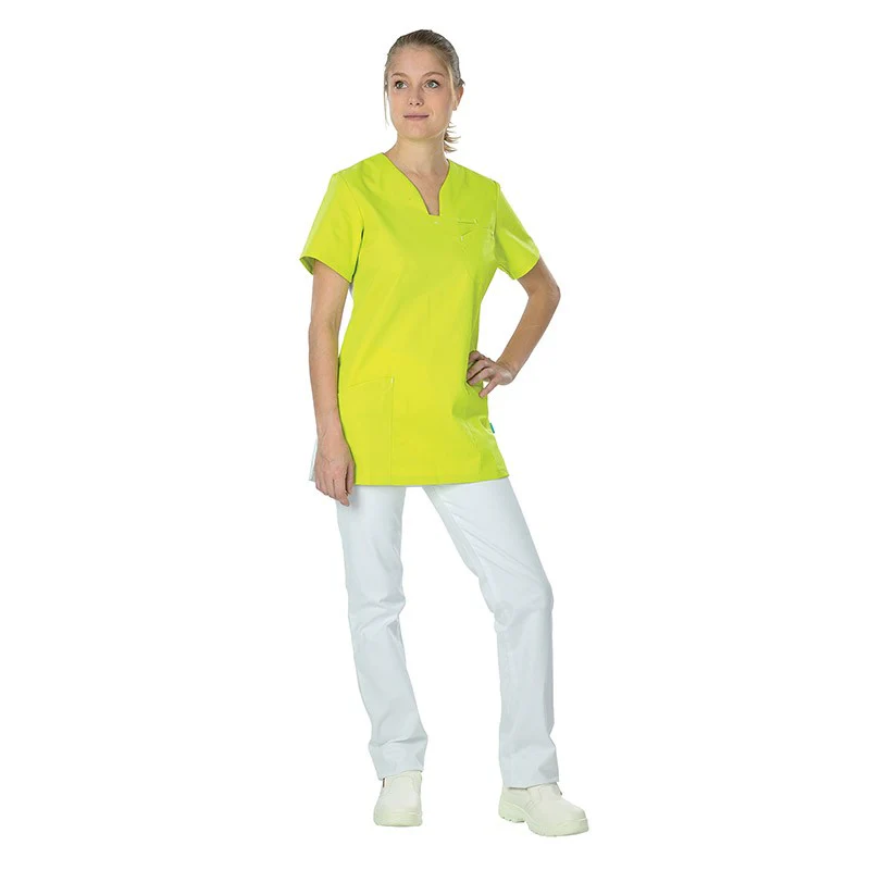 Tunique Médicale Femme Manches Courtes Mat Anis et Blanc - LAFONT SANTE - Image 6