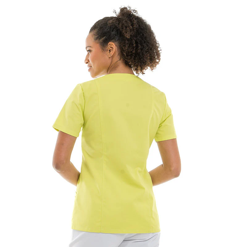 Blouse Médicale Femme Vert Manches Courtes Fermeture Gris - MANELLI - Image 3