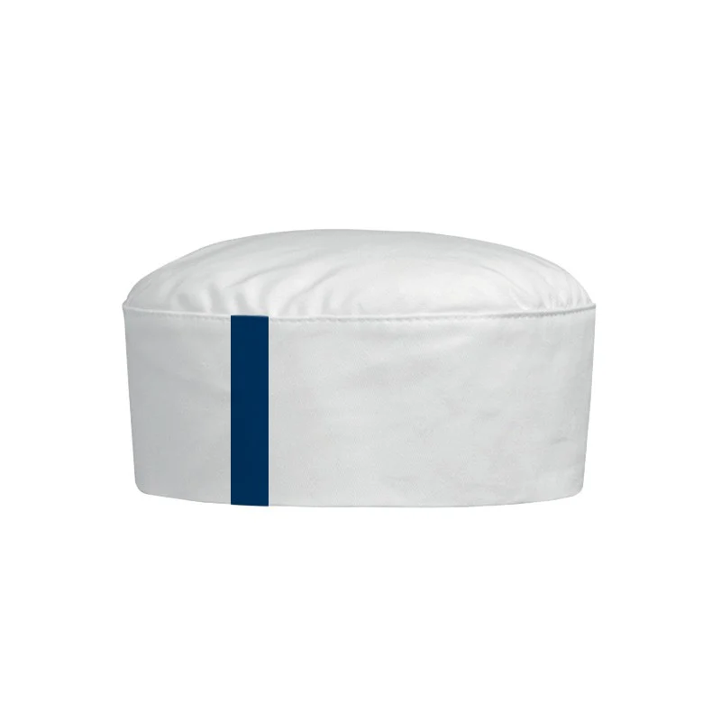 Calot Blanc Liseré Bleu Marine - MANELLI