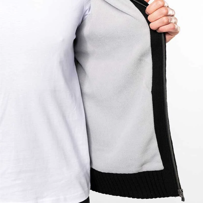 Cardigan Homme Pull Zip Doublé Polaire Noir - TOPTEX - Image 5