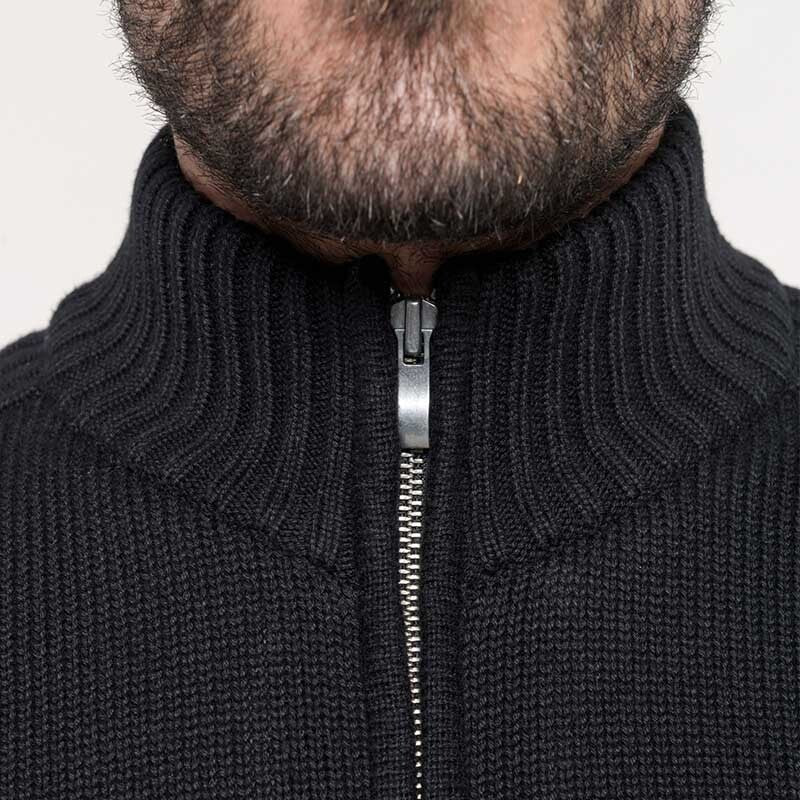 Cardigan Homme Pull Zip Doublé Polaire Noir - TOPTEX - Image 7