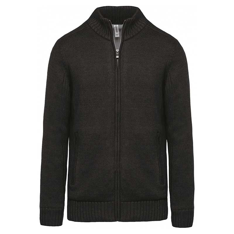 Cardigan Homme Pull Zip Doublé Polaire Noir - TOPTEX - Image 8
