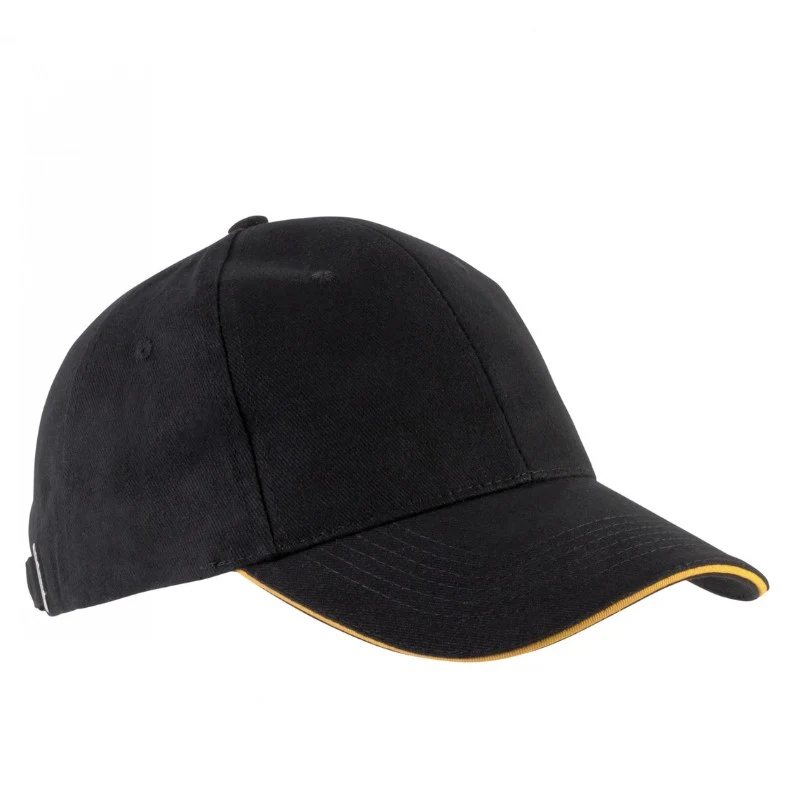 Casquette Homme Orlando Noir Liseré Jaune - KARIBAN - Image 2