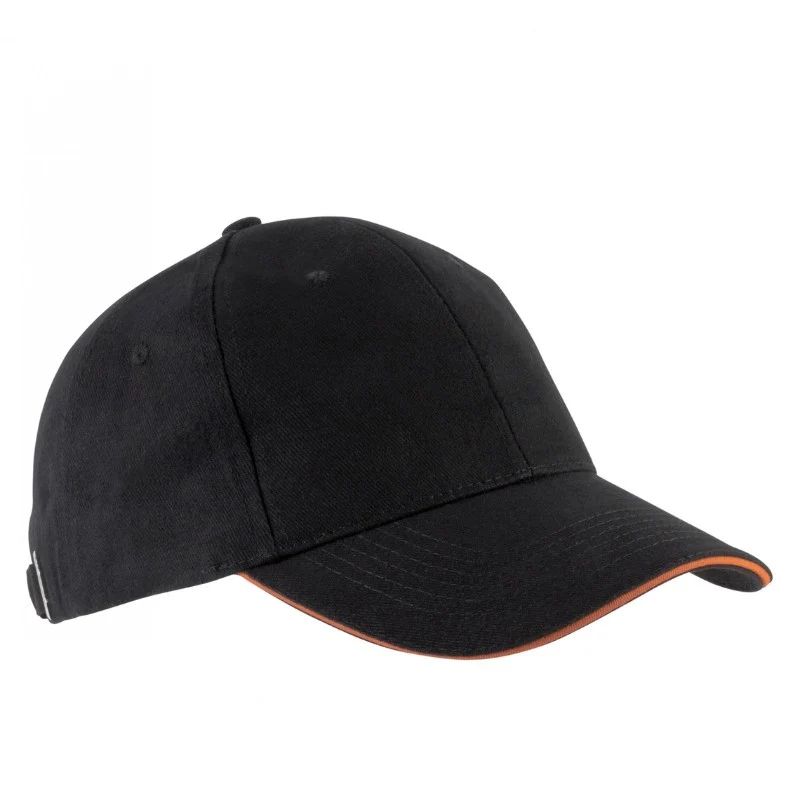 Casquette Homme Orlando Noir Liseré Orange - KARIBAN - Image 2