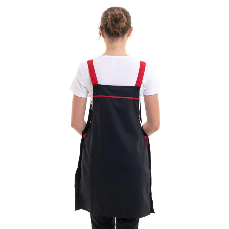Chasuble de Cuisine Ezac Noir et Rouge - ROBUR - Image 4